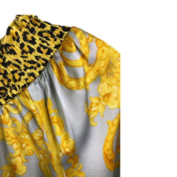 Cache Women Blouse Boho Retro Fairy Peasant Festival Vintage Silk Gothic XS - Picture 8 of 10